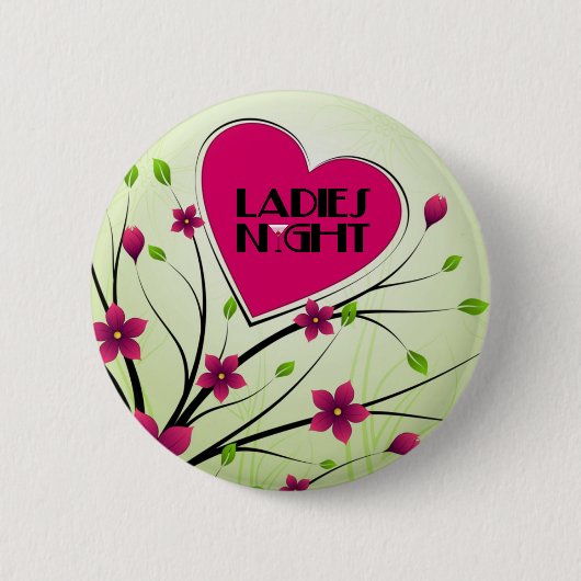 Dames nacht ronde button 5,7 cm (Voorkant)