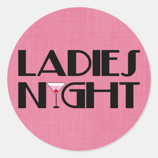Dames nacht ronde sticker (Voorkant)