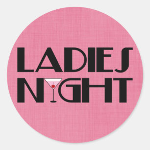 Dames nacht ronde sticker