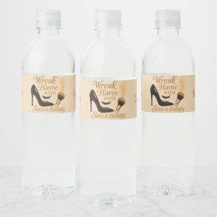 Dames Nacht Snarky Wreak Havoc Sass Water Label Waterfles Etiket
