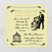 Dames nacht uit met uitnodigen van vogelkooien kaart (Voorkant / Achterkant)