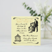 Dames nacht uit met uitnodigen van vogelkooien kaart (Staand voorkant)