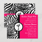 Dames nacht, uitnodiging van Bachelorette (Voorkant / Achterkant)