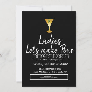 Dames Nacht Verjaardag cocktail martini Kaart