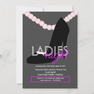 Dames Nachtclub Bar Hoge Parels Flyer Kaart