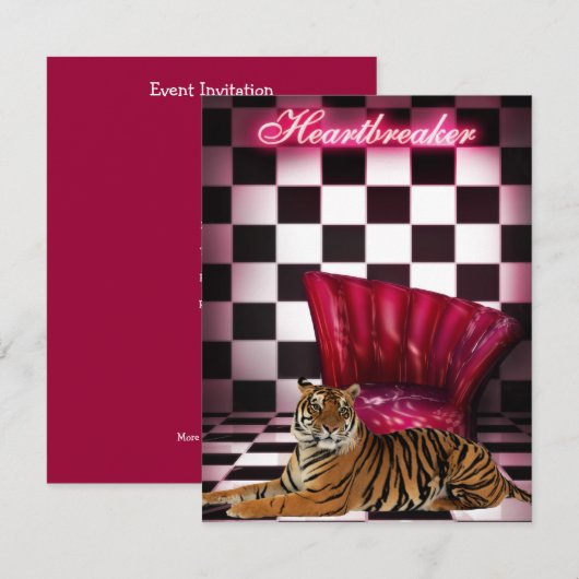 Dames Nachtclub Tijger Evenement Feest Kaart (Voorkant / Achterkant)