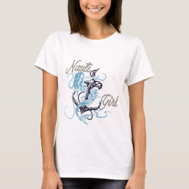 Dames Nautisch Nauti Girl Blauwe Zeemeermin Tshirt
