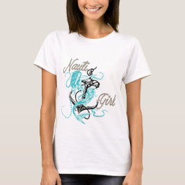 Dames Nautische Nauti Girl Seafoam Zeemeermin Tshi T-shirt