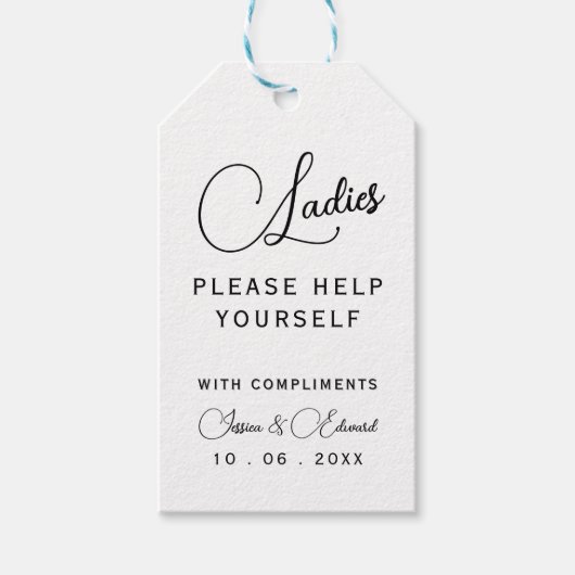 Dames, neem gerust zelf toilet Minimalistisch Chic Cadeaulabel (Voorkant)