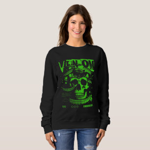 Dames Neon Venom Skull Hoodie - Radioactief Trui