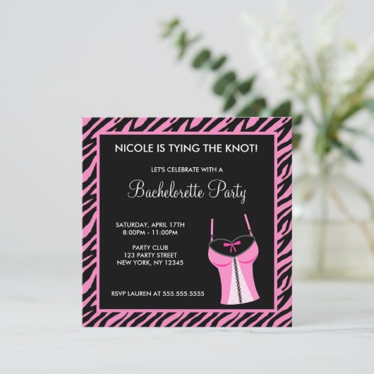 Dames Night Bachelorette Party Kaart (Staand voorkant)
