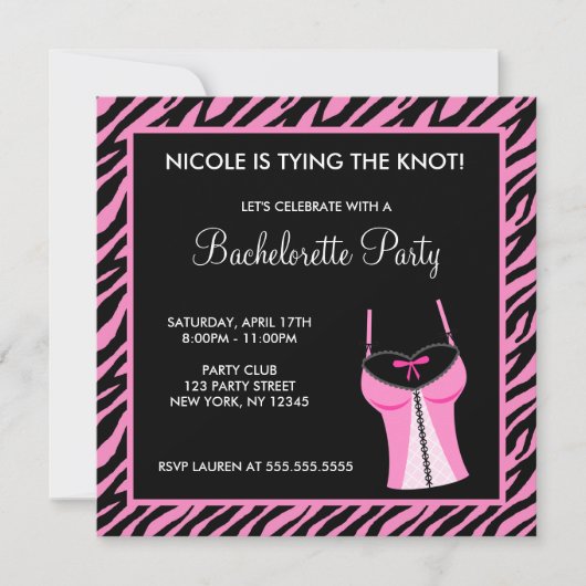 Dames Night Bachelorette Party Kaart (Voorkant)