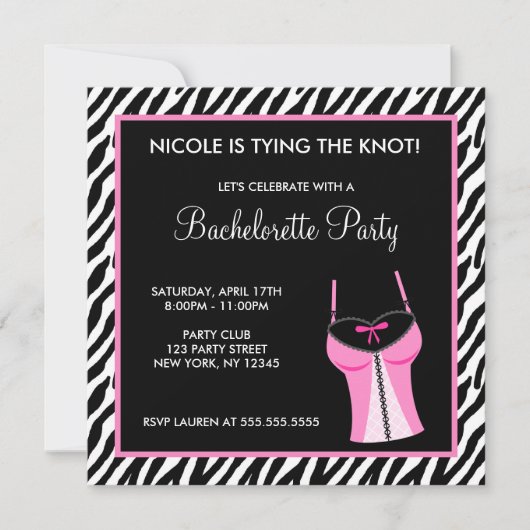 Dames Night Bachelorette Party uitnodigingen (Voorkant)