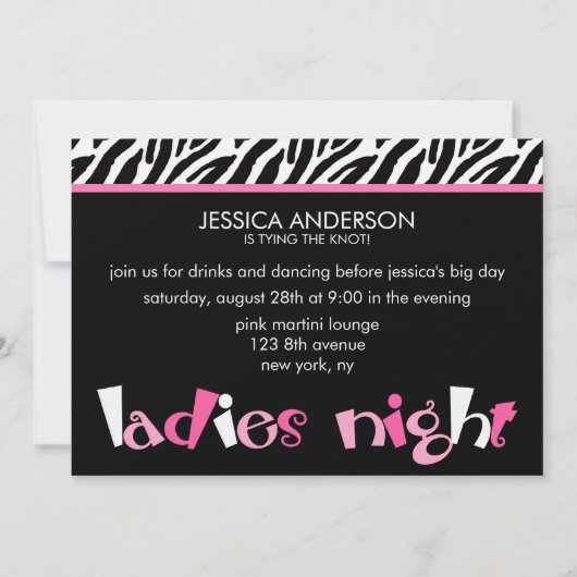 Dames Night Bachelorette Party uitnodigingen (Voorkant)