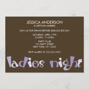 Dames Night Bachelorette Party uitnodigingen