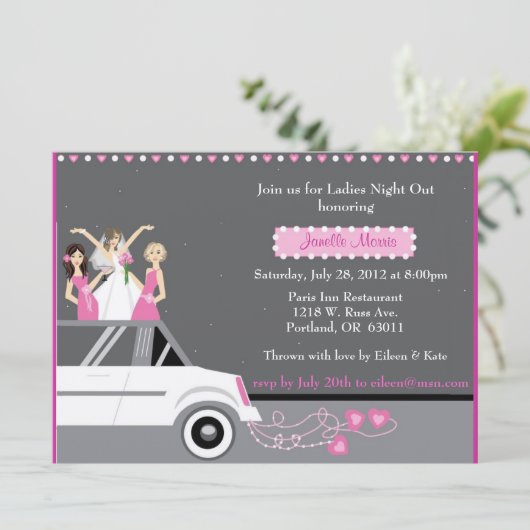 Dames Night Out Kaart (Staand voorkant)