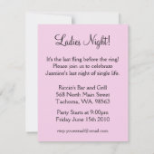 Dames Night Pink Bachelorette Kaart (Achterkant)