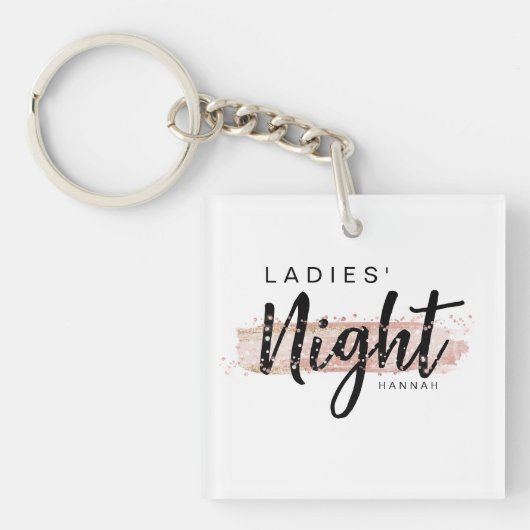 Dames Night Waterverf Blush Bachelorette Party Sleutelhanger (voorkant)