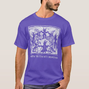 Dames Occult Down With My Demons Gotische Horror P T-shirt