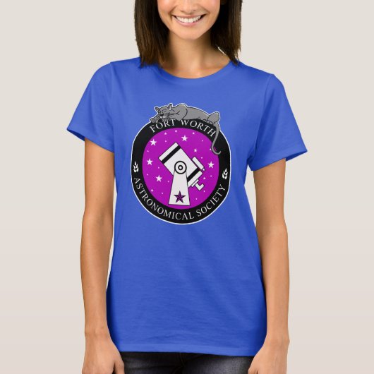 Dames officiële logo shirt blauw (Voorkant)