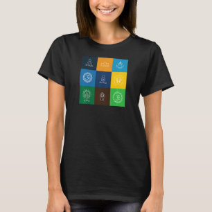 Dames Om Groene Yoga  5 T-shirt