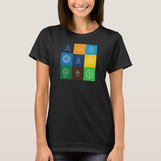 Dames Om Groene Yoga 5 T-shirt (Voorkant)