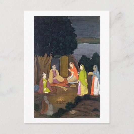 Dames op bezoek in een Yogini, School of Faqurulla Briefkaart (Voorkant)