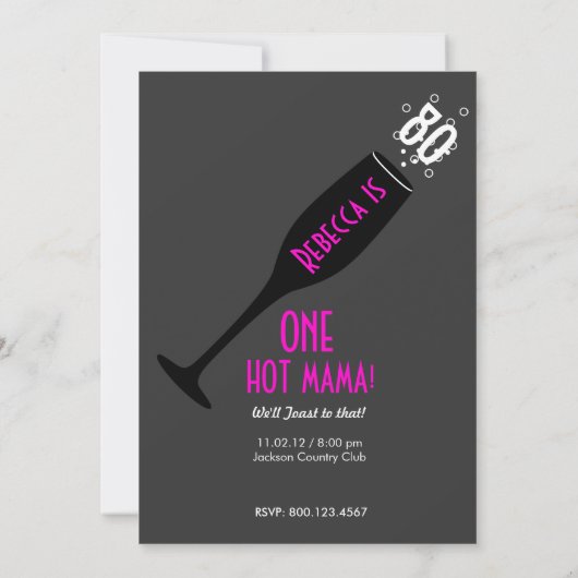 Dames op de 80ste verjaardag Uitnodiging - Cheers! (Achterkant)