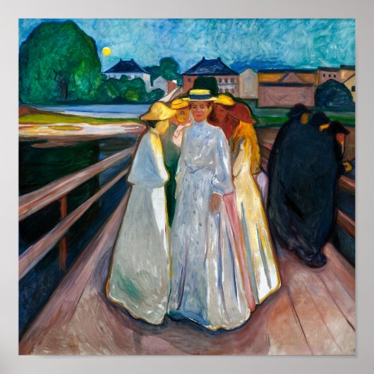 Dames op de brug | Edvard Munch | Poster (Voorkant)
