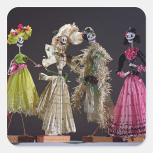 Dames op de dag van de dood, uit Oaxaca Vierkante Sticker