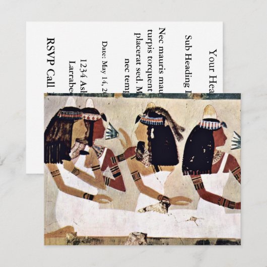 Dames op een banket van Maler Der Grabkammer Des N Kaart (Voorkant / Achterkant)