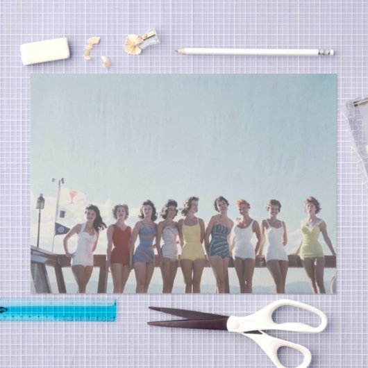 dames op het beach-document tissuepapier (Craft)