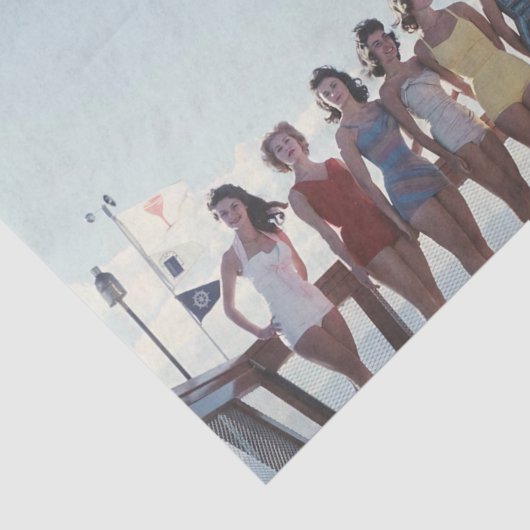  dames op het beach-document tissuepapier (Detail)