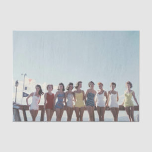 dames op het beach-document tissuepapier