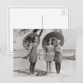 Dames op het strand, 1920 briefkaart (Voorkant / Achterkant)