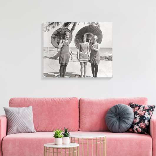 Dames op het strand, 1920 canvas afdruk (Insitu (Woonkamer))