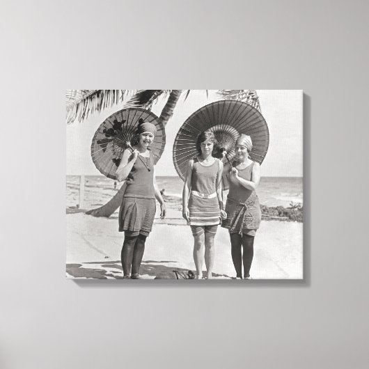 Dames op het strand, 1920 canvas afdruk (Voorkant)