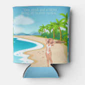 Dames op het strand blikjeskoeler (Voorkant)