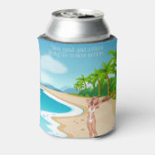 Dames op het strand blikjeskoeler (Blikje Achterkant)