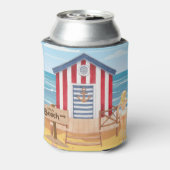 Dames op het strand blikjeskoeler (Blikje Achterkant)