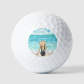 Dames op het strand golfballen (Voorkant)