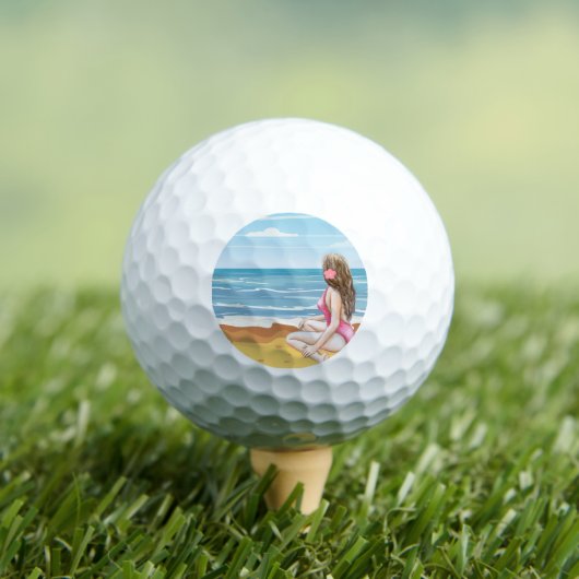Dames op het strand golfballen (Insitu Shirt)