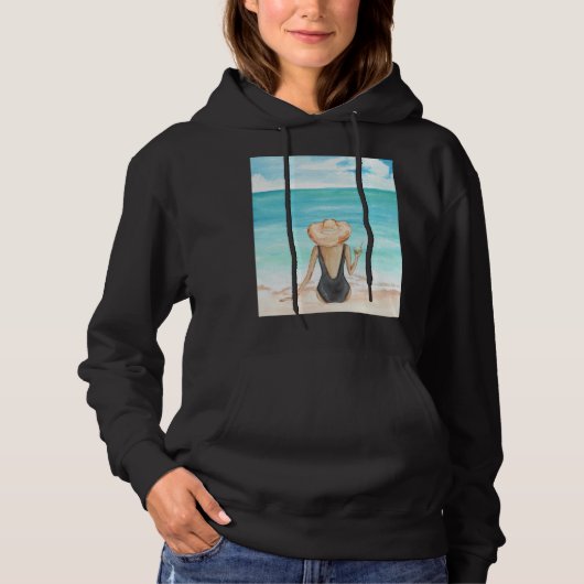 Dames op het strand hoodie (Voorkant)