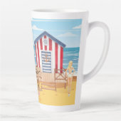 Dames op het strand latte mok (Rechts)