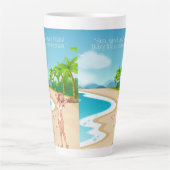 Dames op het strand latte mok (Voorkant)