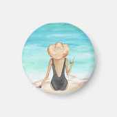 Dames op het strand magneet (Voorkant)