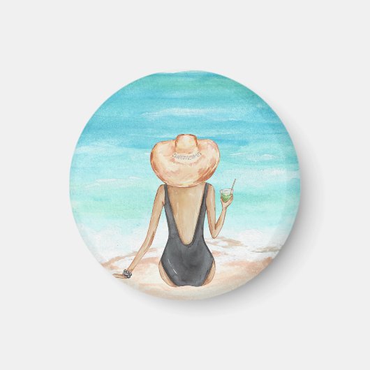 Dames op het strand magneet (Voorkant)