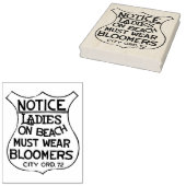 Dames op het strand moeten bloeiers tekenen Draag Rubberstempel (Gestempeld)