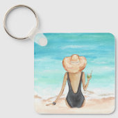 Dames op het strand sleutelhanger (Voorkant)
