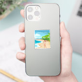 Dames op het strand sticker (Telefoon)